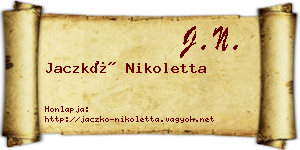 Jaczkó Nikoletta névjegykártya