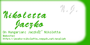 nikoletta jaczko business card